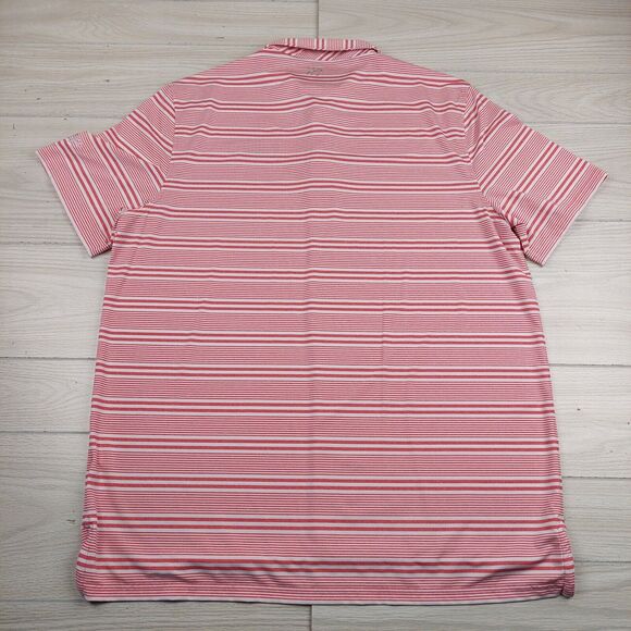 Southern Tide Polo Shirt‎ Mens XL Red Stripe Golf Quick Dry Stretch Valspar Dad - Picture 3 of 9
